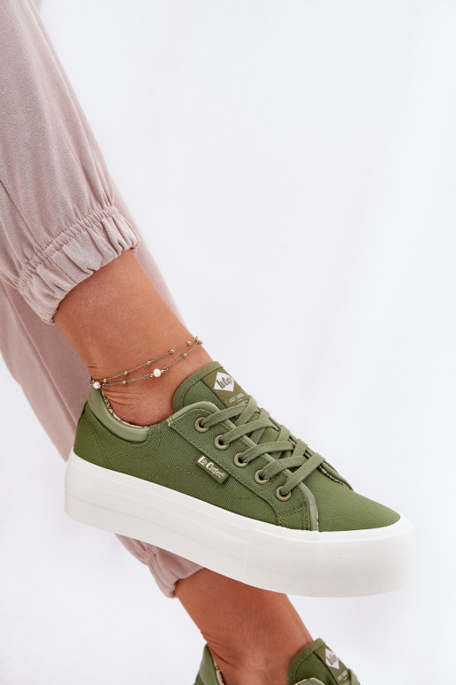 Chaussures de loisirs avec une plateforme Lee Cooper LCDANS-25-31-3449L couleur verte