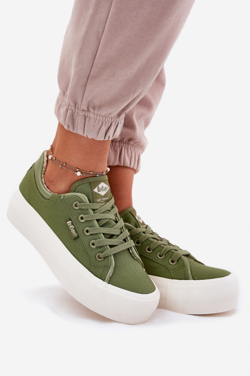 Chaussures de loisirs avec une plateforme Lee Cooper LCDANS-25-31-3449L couleur verte