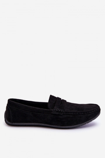 Mâle Mocassins en daim couleur noire Il fautck