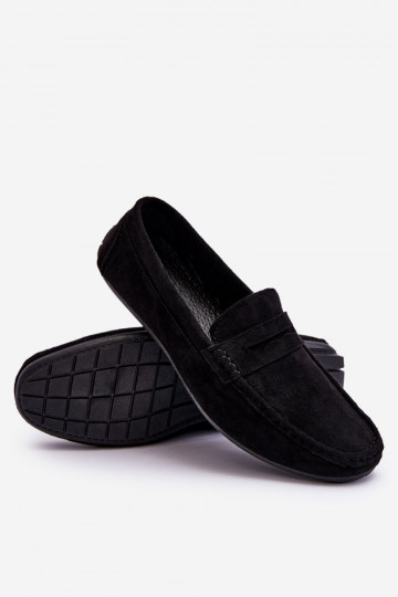 Mâle Mocassins en daim couleur noire Il fautck 2