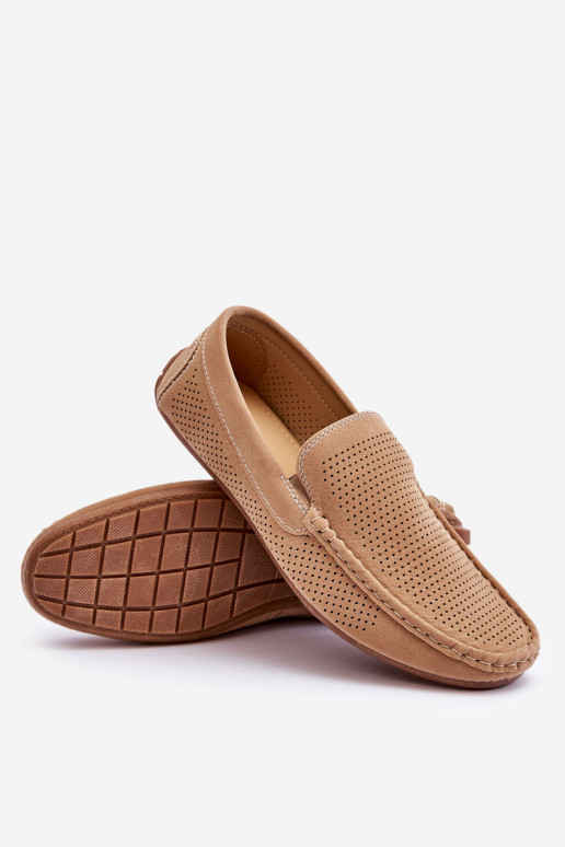 Mâle Mocassins classiques en daim beige Felixo