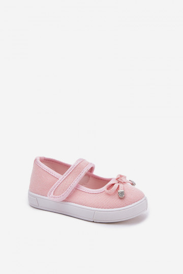 ballerines pour enfants avec des rubans couleur rose Amirinas