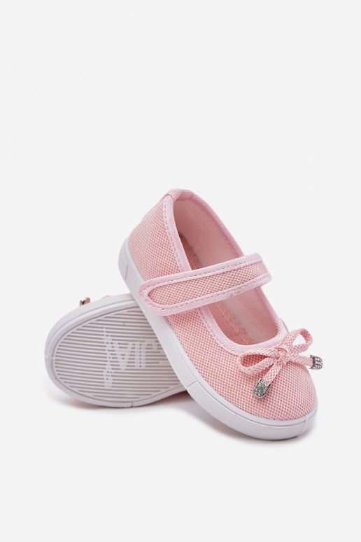 ballerines pour enfants avec des rubans couleur rose Amirinas