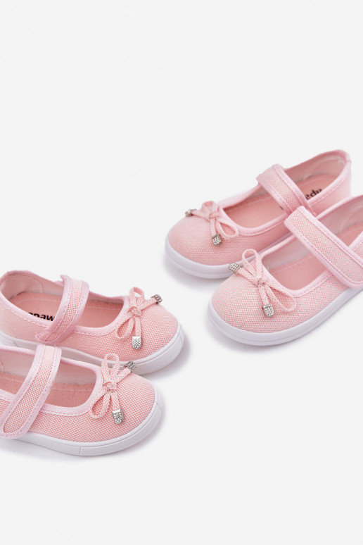ballerines pour enfants avec des rubans couleur rose Amirinas