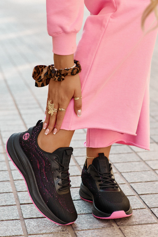 Baskets de sport à plateforme Big Star RR274523 HI-POLY SYSTEM couleur noire Baskets de sport à plateforme Big Star RR274523 HI-POLY SYSTEM couleur noire