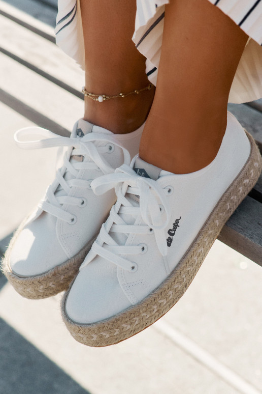 Chaussures de loisirs à lacets Lee Cooper LCIN-25-44-3217 blanches