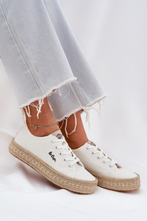 Chaussures de loisirs à lacets Lee Cooper LCIN-25-44-3217 blanches