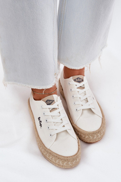 Chaussures de loisirs à lacets Lee Cooper LCIN-25-44-3217 blanches