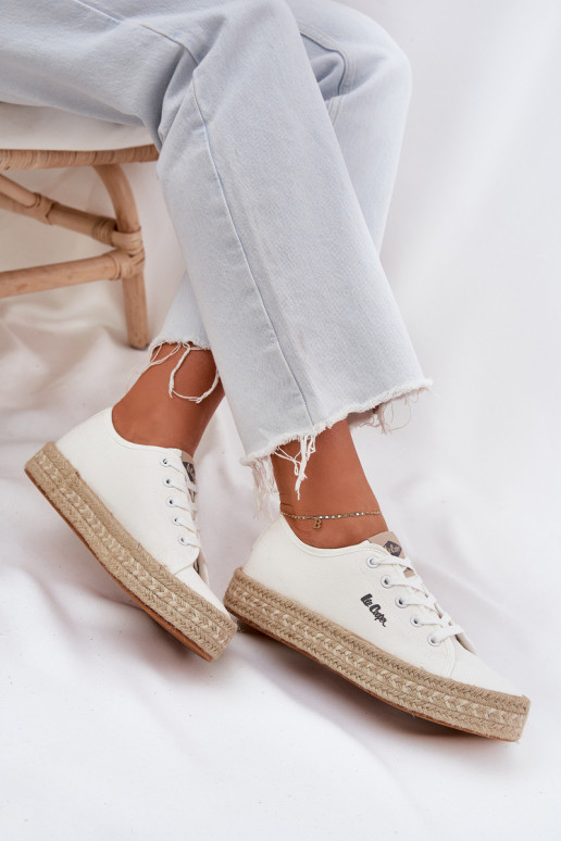 Chaussures de loisirs à lacets Lee Cooper LCIN-25-44-3217 blanches