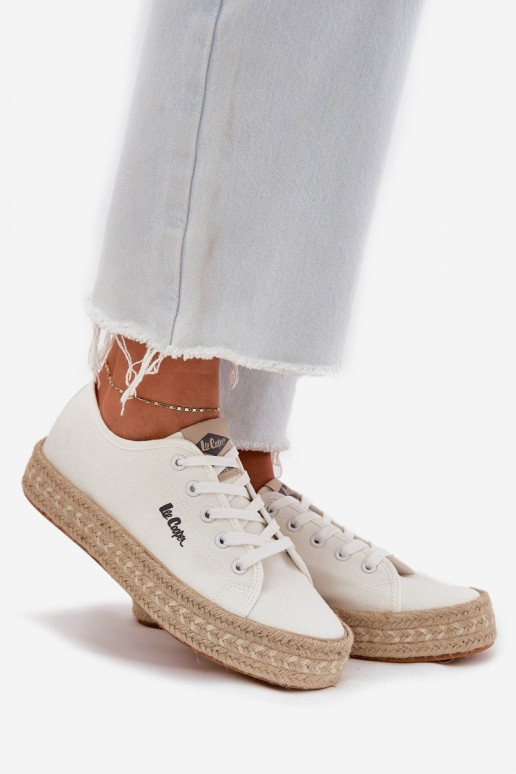 Chaussures de loisirs à lacets Lee Cooper LCIN-25-44-3217 blanches