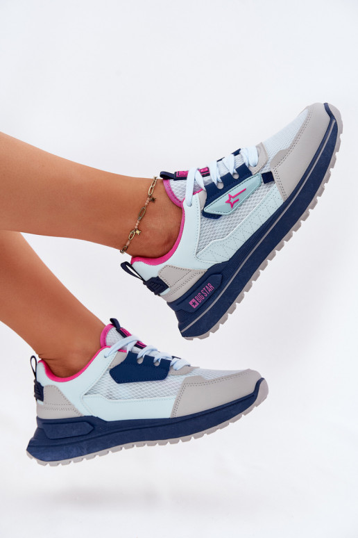 baskets Féminin avec une plateforme Big Star RR274A225 HI-POLY SYSTEM couleur bleue