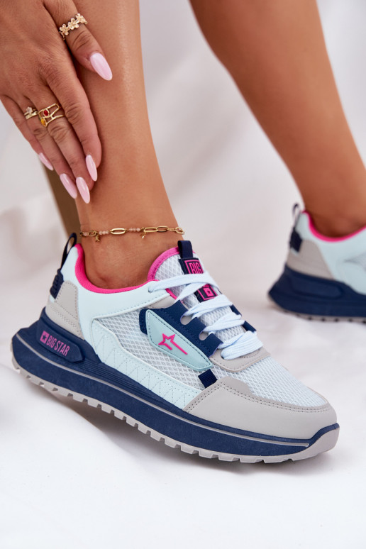 baskets Féminin avec une plateforme Big Star RR274A225 HI-POLY SYSTEM couleur bleue