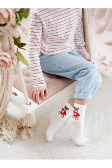 Chaussettes pour enfants Jeunesse Nounours couleur ivoire