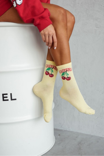 Chaussettes Féminin CHERRIES couleur jaune