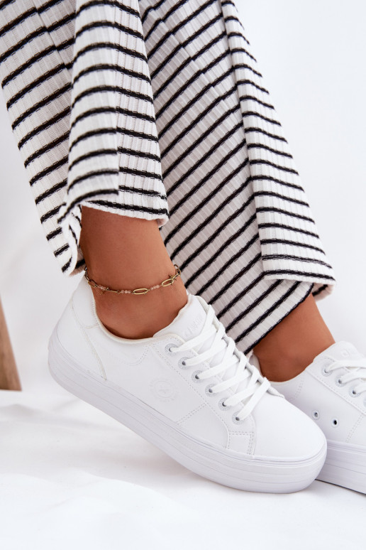 Eko Peau Chaussures de loisirs avec une plateforme Big Star RR274298 couleur blanche Eko Peau Chaussures de loisirs avec une plateforme Big Star RR274298 couleur blanche