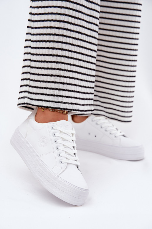 Eko Peau Chaussures de loisirs avec une plateforme Big Star RR274298 couleur blanche Eko Peau Chaussures de loisirs avec une plateforme Big Star RR274298 couleur blanche