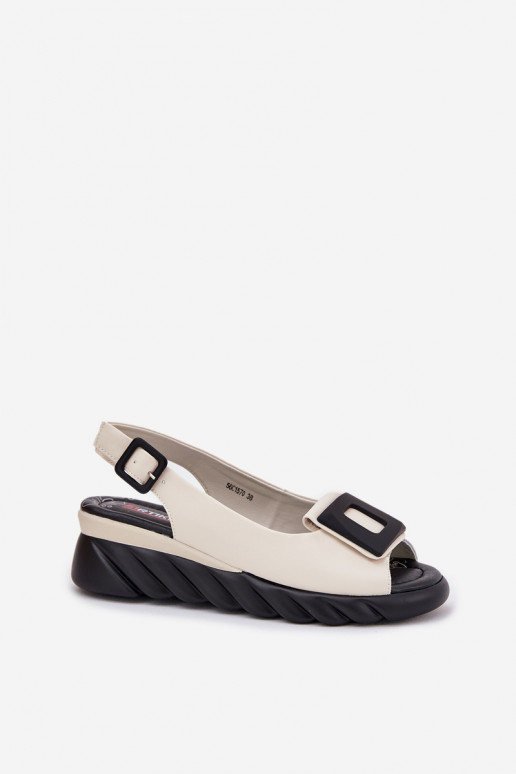 Sandales pour femmes Féminin Sur un coin avec décoration Artiker 56C1570 beige