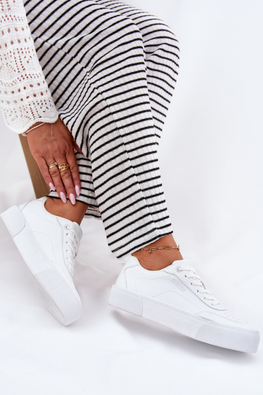 Faible Chaussures modèle baskets en cuir écologique Big Star RR274303 couleur blanche