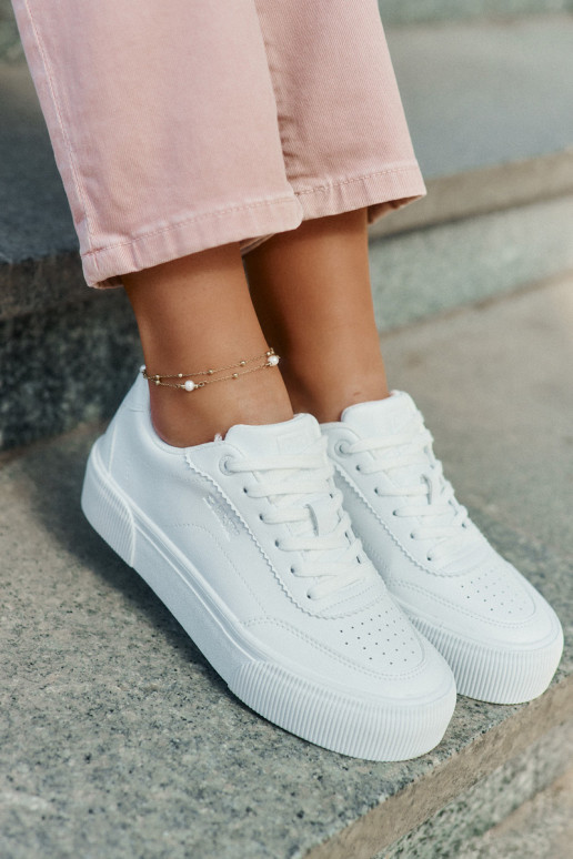 Faible Chaussures modèle baskets en cuir écologique Big Star RR274303 couleur blanche