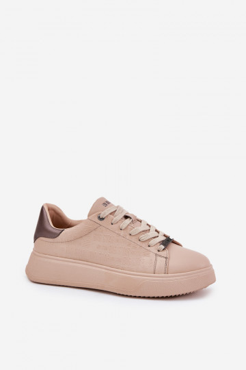 Chaussures modèle baskets Féminin en cuir écologique Big Star RR274259 beige 2