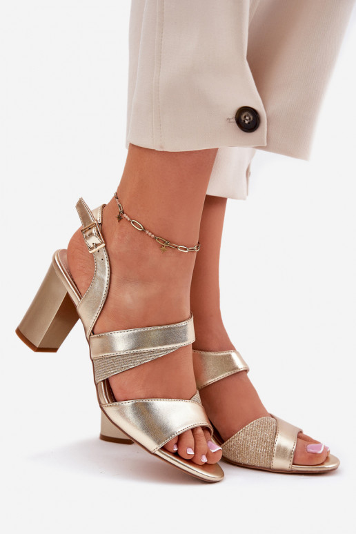 Sandales à talons hauts pour femme Sergio Leone SK866 couleur dorée