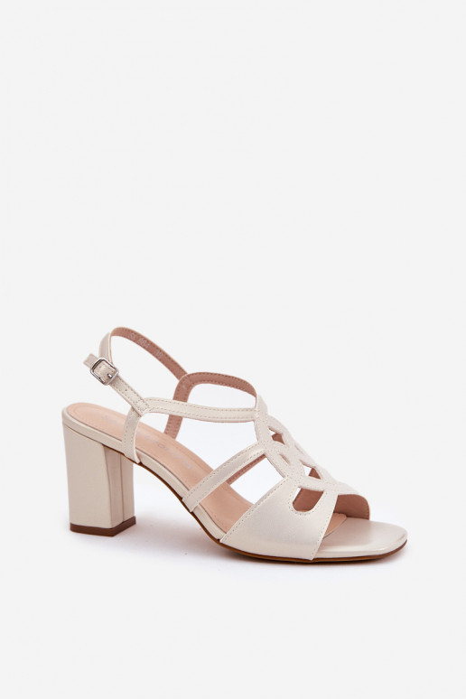 Féminin Sandales à talons hauts Enregistrer Sergio Leone SK884 nacre