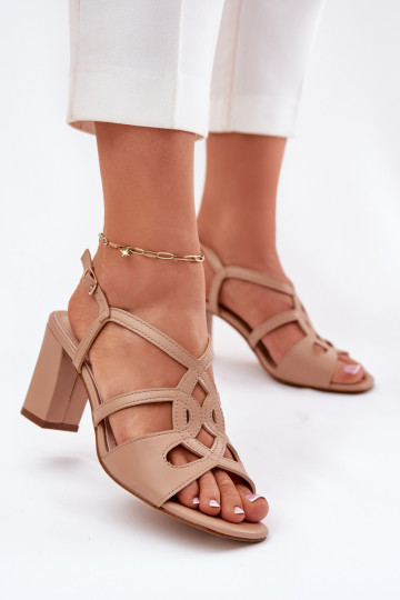 Féminin Sandales à talons hauts Enregistrer Sergio Leone SK884 beige