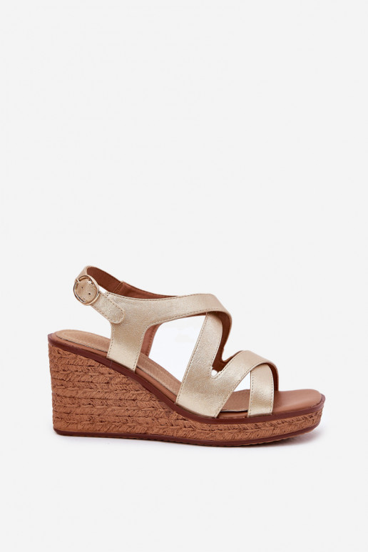 Sandales pour femmes Sur un coin Sergio Leone SK223 couleur dorée Sandales pour femmes Sur un coin Sergio Leone SK223 couleur dorée