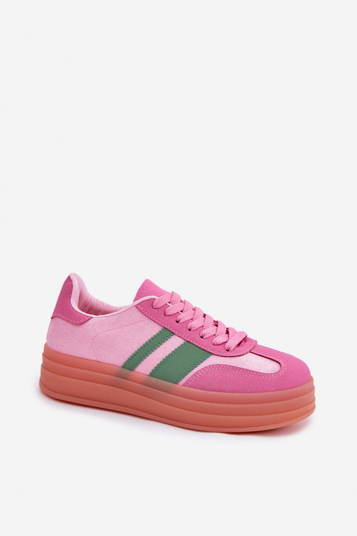Faible Chaussures modèle baskets avec une plateforme couleur rose Ovivene Faible Chaussures modèle baskets avec une plateforme couleur rose Ovivene