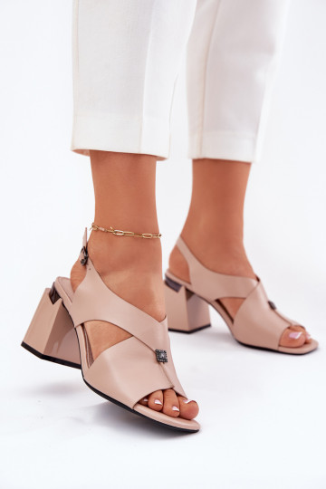 Sandales à talons élégants pour femmes, Vinceza 62238, couleur sable