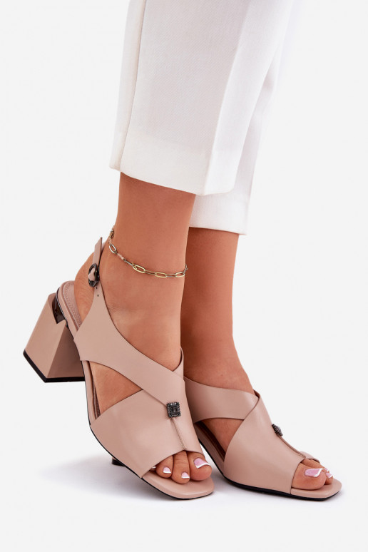 Style élégant Sandales à talons hauts pour femme Vinceza 62238 beige