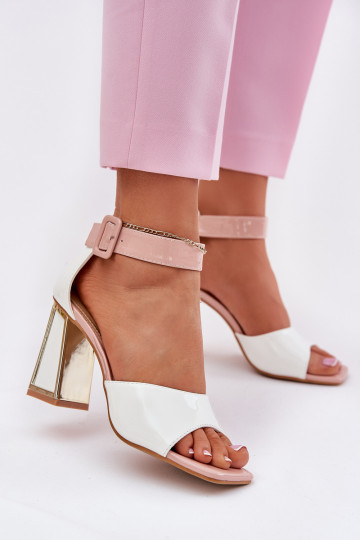 Sandales laquées pour femme avec des talons Vinceza 20266 couleur blanche 2