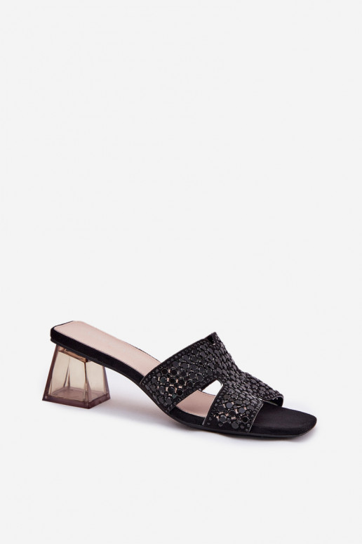 Pantoufles pour femmes avec des talons Vinceza 62230 couleur noire