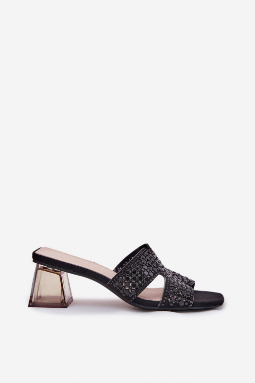 Pantoufles pour femmes avec des talons Vinceza 62230 couleur noire