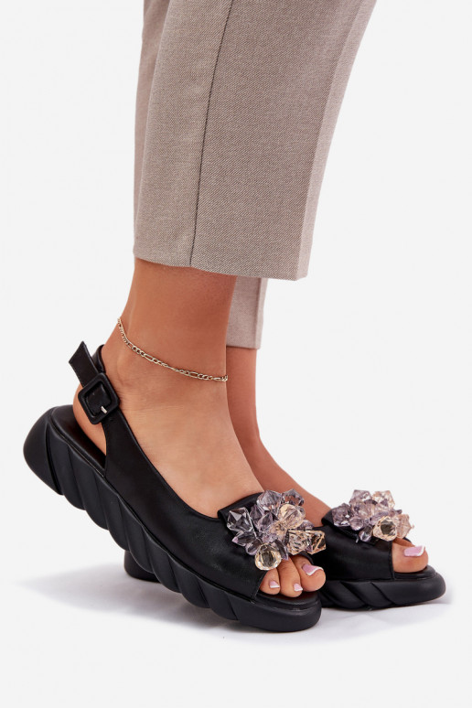 Sandales pour femmes Féminin aux yeux brillants Artiker 54C1628 couleur noire