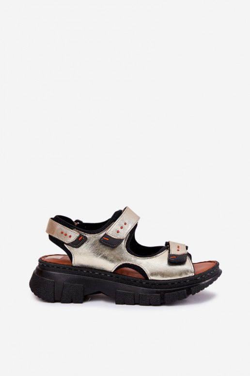 Sandales pour femmes Féminin Z avec fermoir adhésifami Artiker 56C0469 couleur dorée