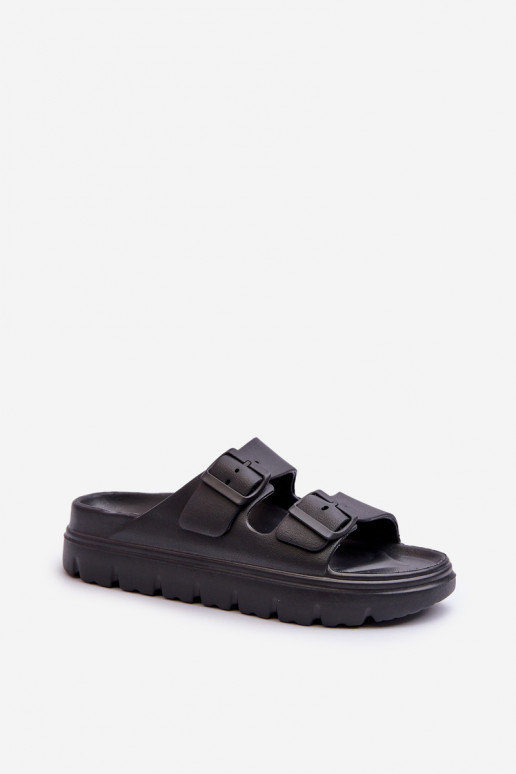 Chaussons femme avec mousse avec une plateforme couleur noire Melorea Chaussons femme avec mousse avec une plateforme couleur noire Melorea