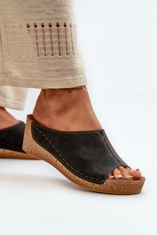 Pantoufles confortables pour femmes Sur un coin Inblu NG000002 couleur noire Pantoufles confortables pour femmes Sur un coin Inblu NG000002 couleur noire