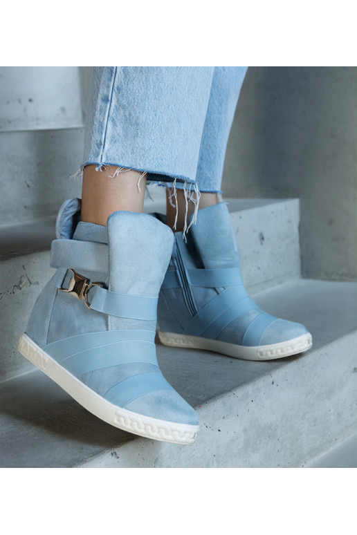 Baskets de sport bleues à plateforme,...