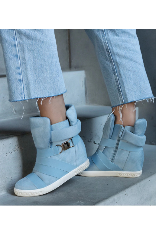 Baskets de sport bleues à plateforme,...