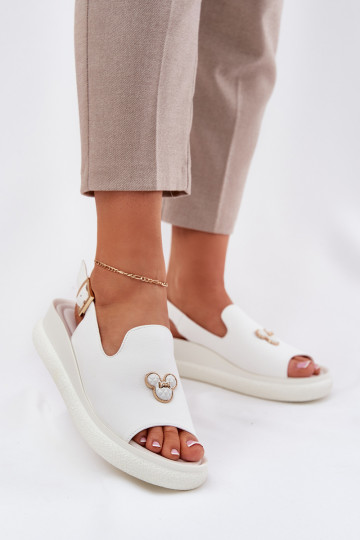 Chaussures blanches pour femmes avec des ornements, Vinceza 66757 2