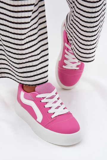 Chaussures modèle baskets Féminin avec une plateforme couleur rose Tellnira 2