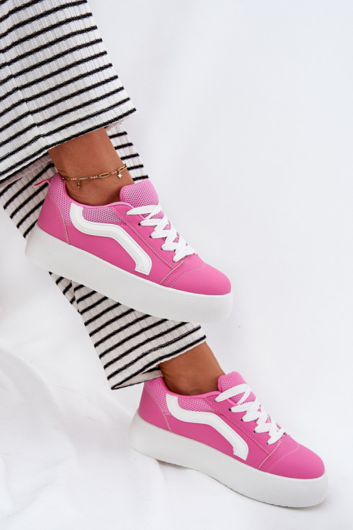 Chaussures modèle baskets Féminin avec une plateforme couleur rose Tellnira