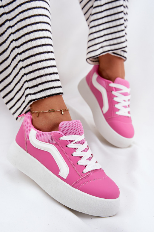 Chaussures modèle baskets Féminin avec une plateforme couleur rose Tellnira