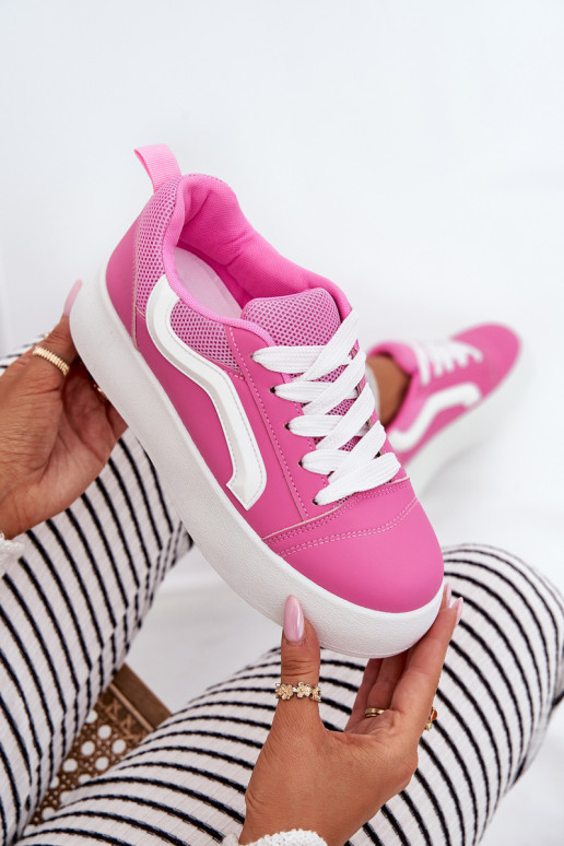 Chaussures modèle baskets Féminin avec une plateforme couleur rose Tellnira