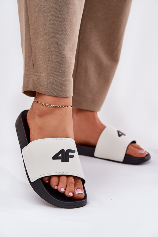 Pantoufles pour femmes 4F 4FRMM00FSLIF010-10S couleur blanche