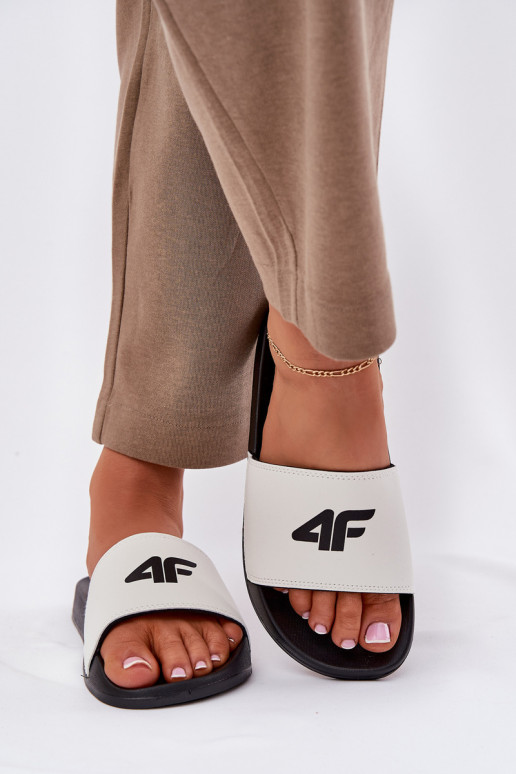 Pantoufles pour femmes 4F 4FRMM00FSLIF010-10S couleur blanche