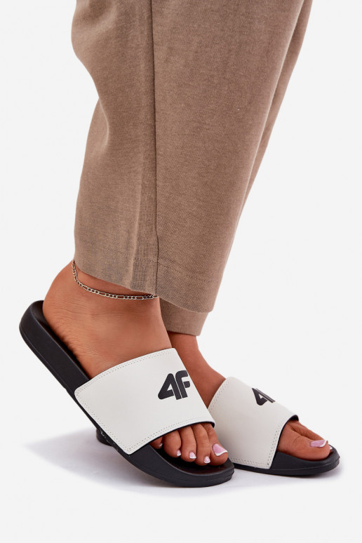 Pantoufles pour femmes 4F 4FRMM00FSLIF010-10S couleur blanche