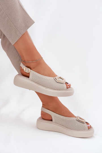 Sandales pour femmes Féminin avec des ornements S.Barski LR51-786 beige
