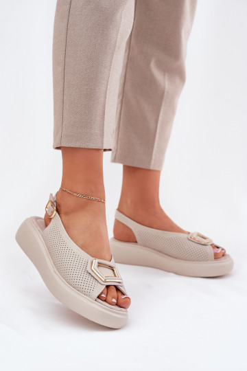 Sandales pour femmes Féminin avec des ornements S.Barski LR51-786 beige 2